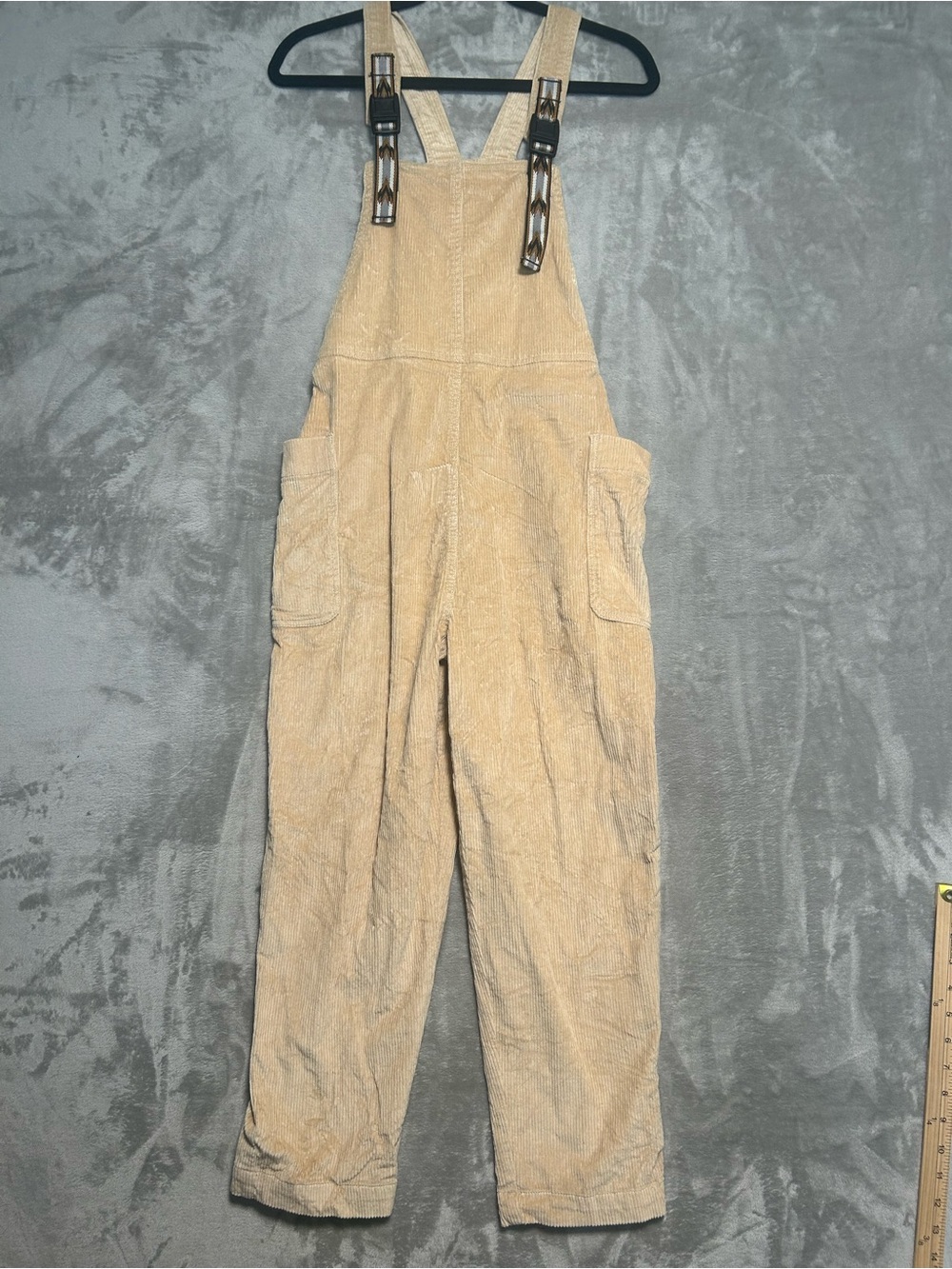 KAVU Corduroy Overalls Women’s Small Tan Pockets